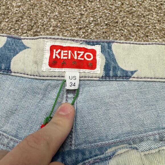 Kenzo L85803 Mens Skye Blue Botan Loose Denim Jeans Size 34 x 34 - Picture 5 of 7